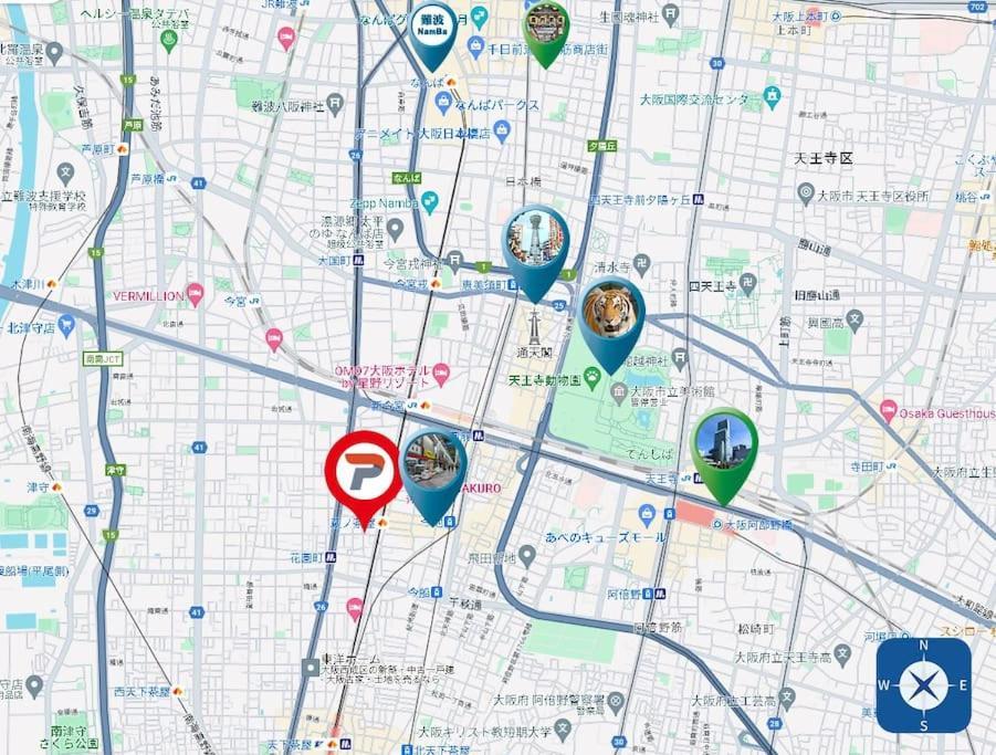 Appartement 305号室花園町と萩之茶屋駅各2分和室ミニキッチンと専用バスルーム付きアクセス抜群 Ōsaka